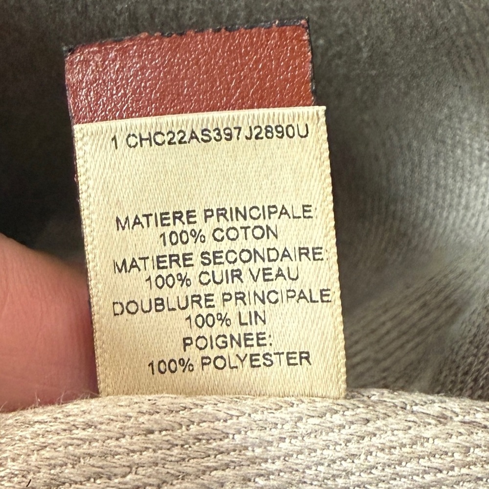 Chloe Cream and Brown Canvas Small Tote - Picture 9 of 16